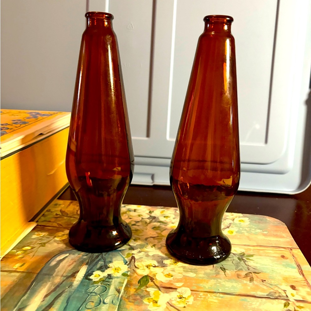 Set of 2 Old Brown Bottles